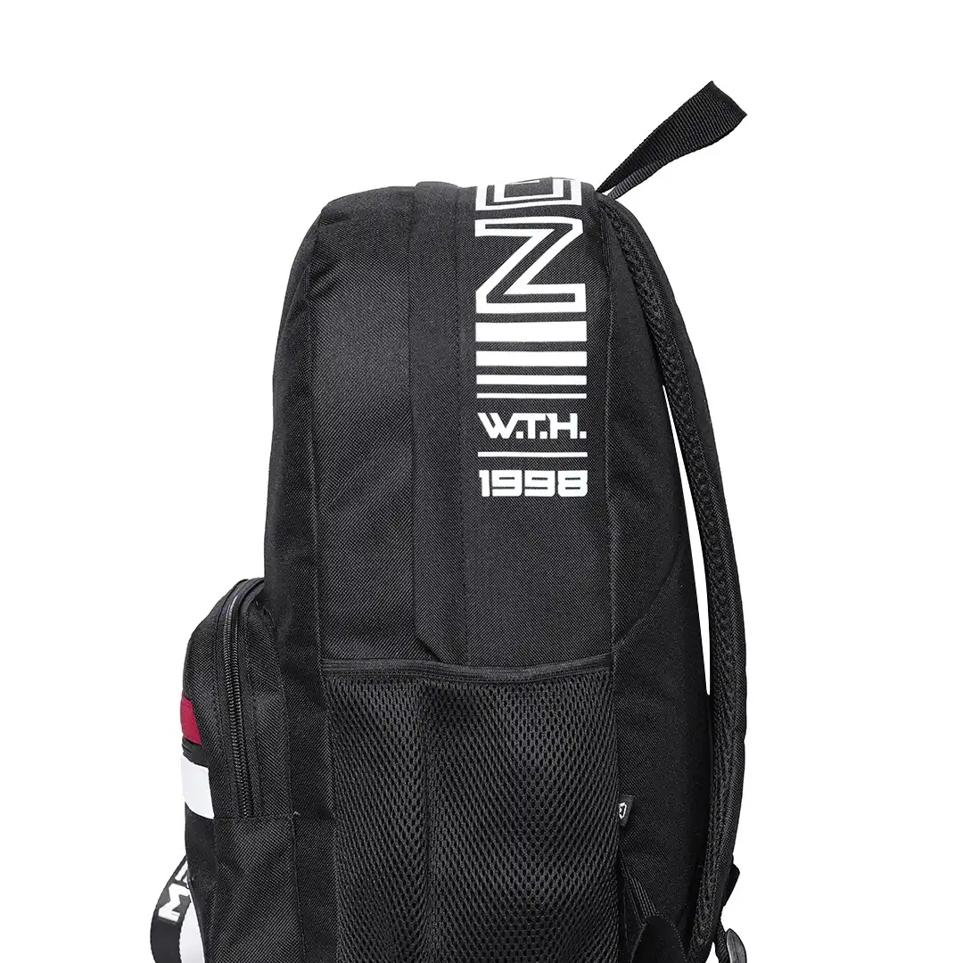 MOCHILA DE TECIDO COM 3 BOLSOS 46X36CM PRETO