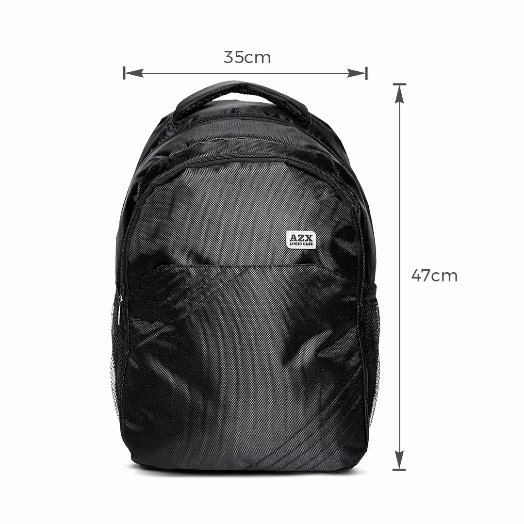 MOCHILA ESCOLAR SIMPLES EM POLIÉSTER PRETA 2 BOLSOS 47CM X 35CM