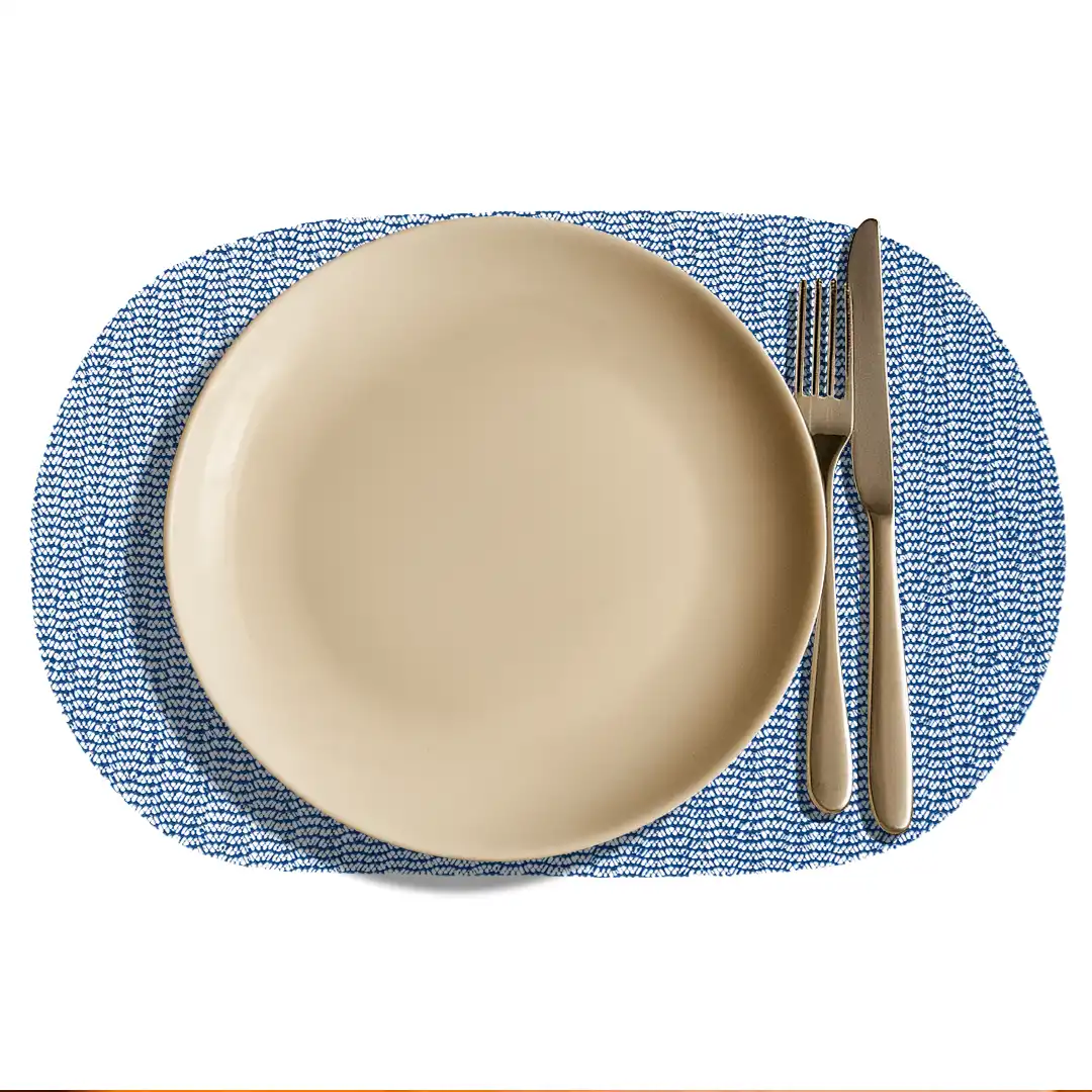 JOGO DE LUGAR AMERICANO OVAL AZUL ESCURO – 4 UNIDADES PARA MESA