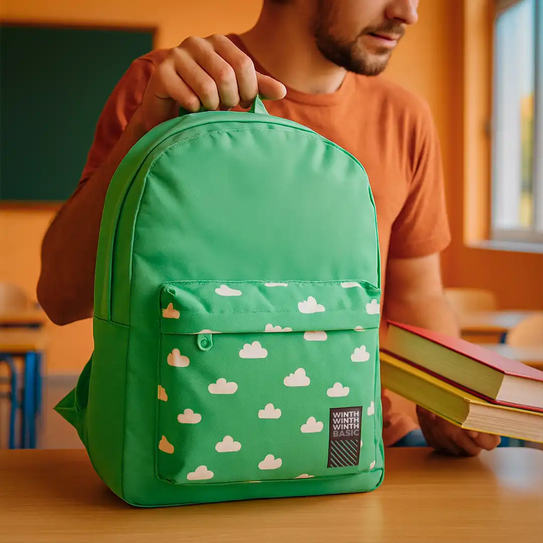 MOCHILA COLOR FEMININA 2 DIVISÕES 46X30CM VERDE