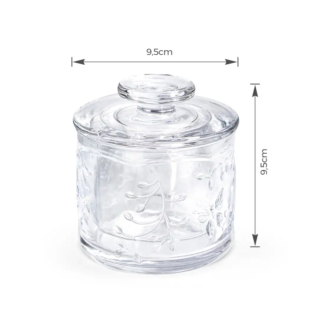 MANTEIGUEIRA DE VIDRO COM TAMPA – 9,5X9,5CM