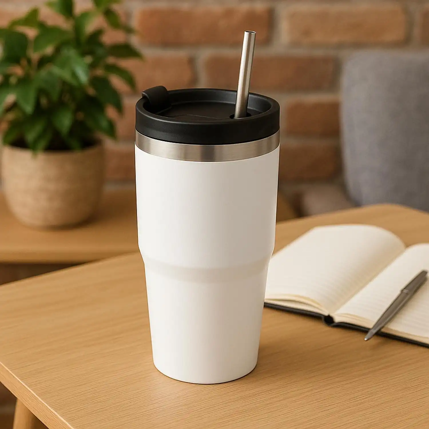 COPO TÉRMICO COM TAMPA 600ML