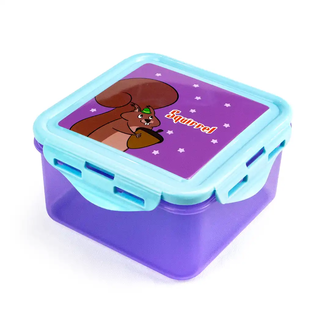 POTE LANCHERINHA INFANTIL QUADRADO COM TRAVA – 5 CORES SORTIDAS