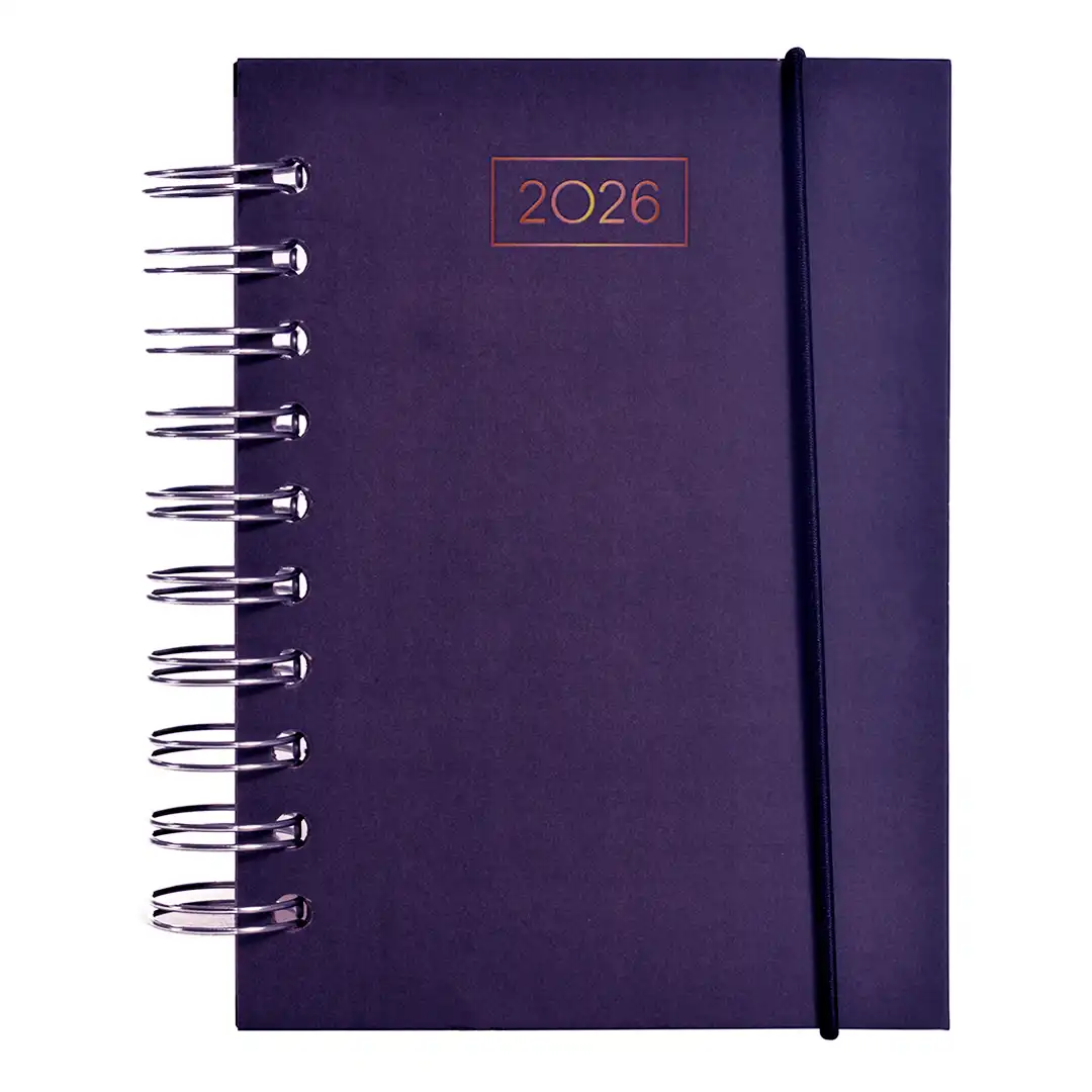 AGENDA ESPIRAL 2026 COM CAPA DURA E ELÁSTICO 11X15CM – SORTIDAS