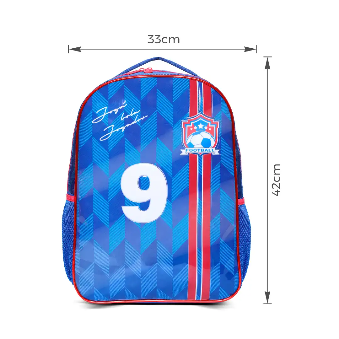 MOCHILA INFANTIL FUTEBOL 1 DIVISÃO 46X36CM AZUL