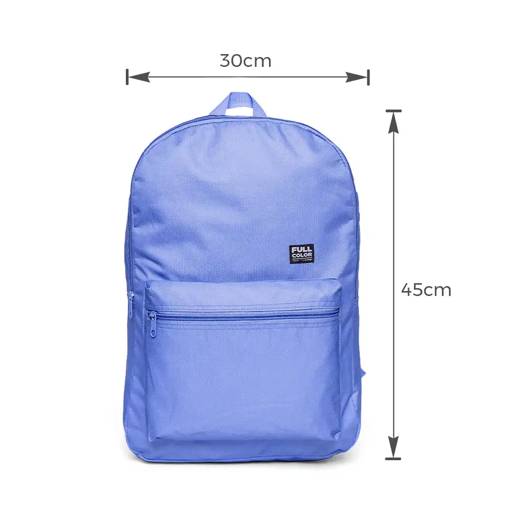 MOCHILA ESCOLAR SIMPLES EM POLIÉSTER 2 BOLSOS 45CM X 30CM - AZUL