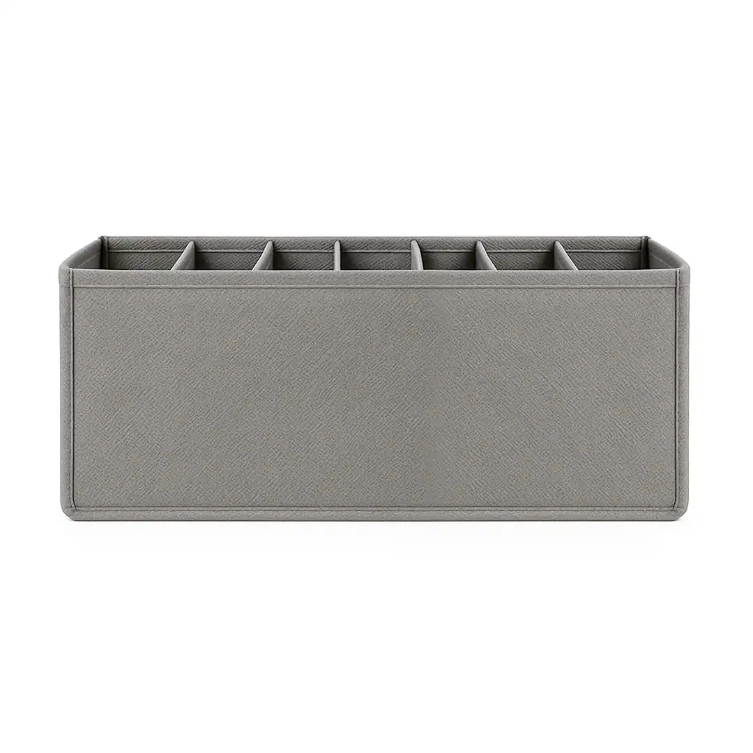 ORGANIZADOR MULTIUSO COM 7 DIVISÓRIAS DOBRÁVEL EM TNT – CINZA