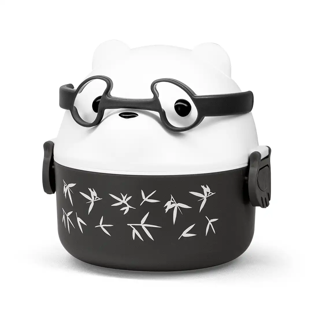 MARMITA INFANTIL COM TAMPA DE URSO E COLHER - 15,5CM