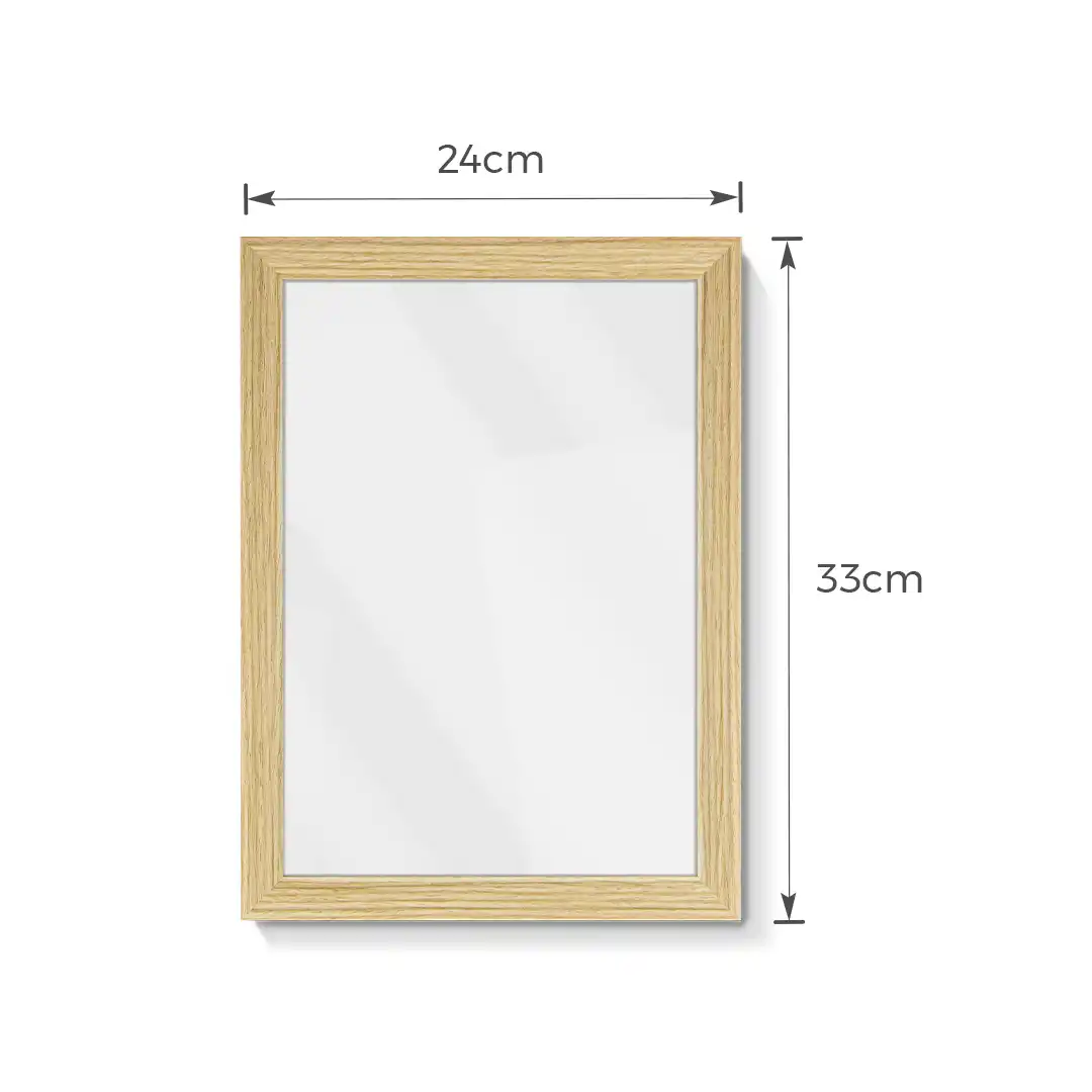 PORTA-RETRATO DECORATIVO A4 EM MDF MARROM CLARO COM PROTEÇÃO EM PLÁSTICO