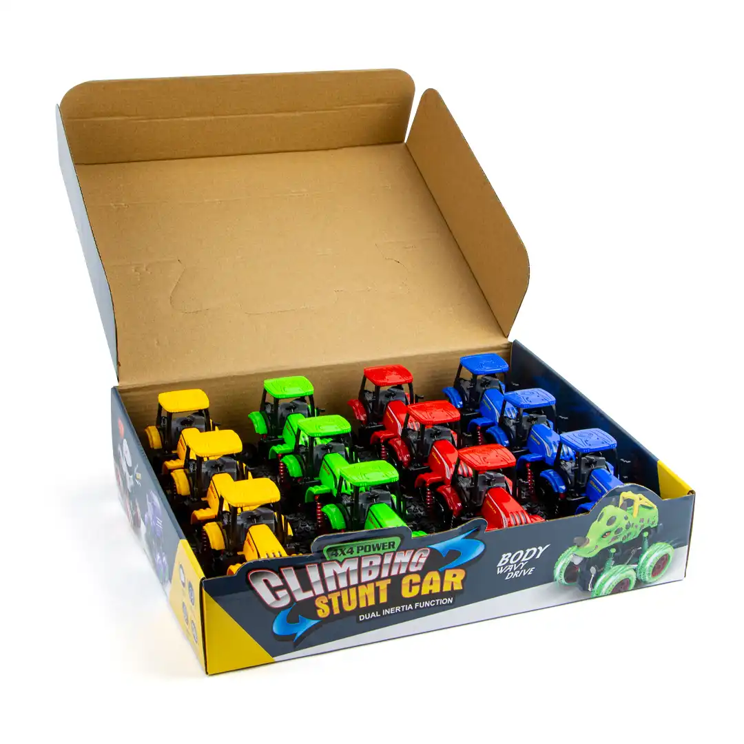 TRATOR DE BRINQUEDO CLIMBING STUNT CAR - CAIXA COM 12