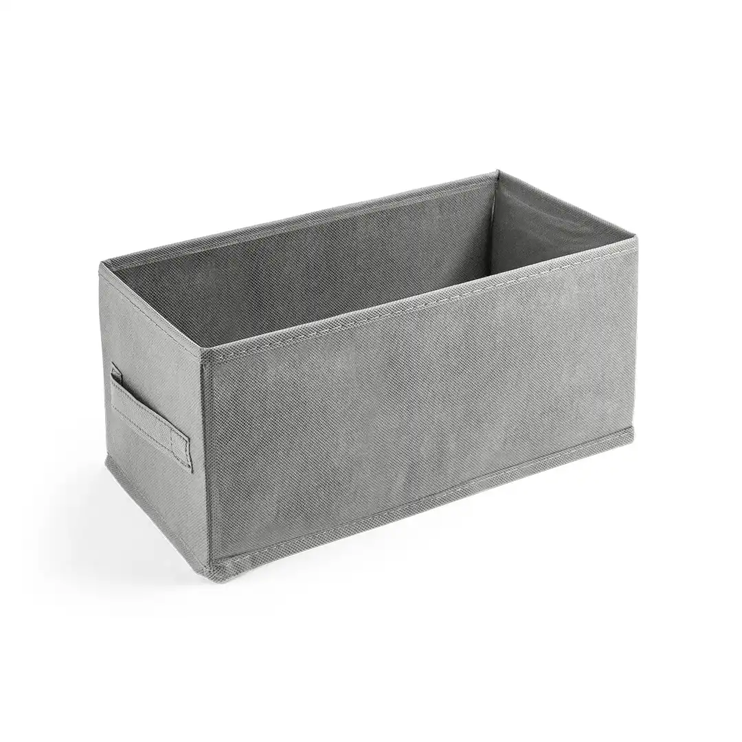 CAIXA ORGANIZADORA DOBRÁVEL RETANGULAR DE TECIDO – CINZA
