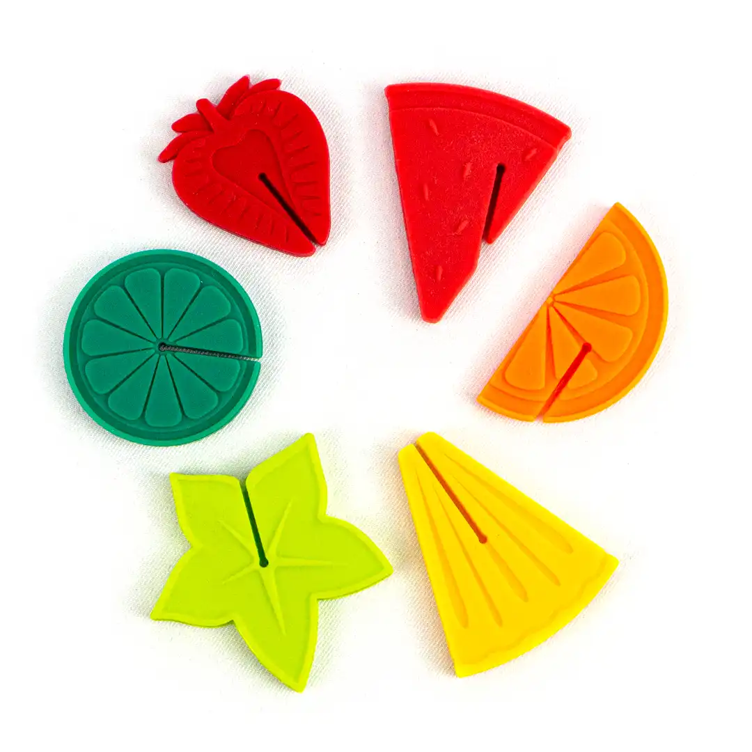 MARCADORES DE COPO EM SILICONE SORTIDOS – KIT COM 6 UNIDADES