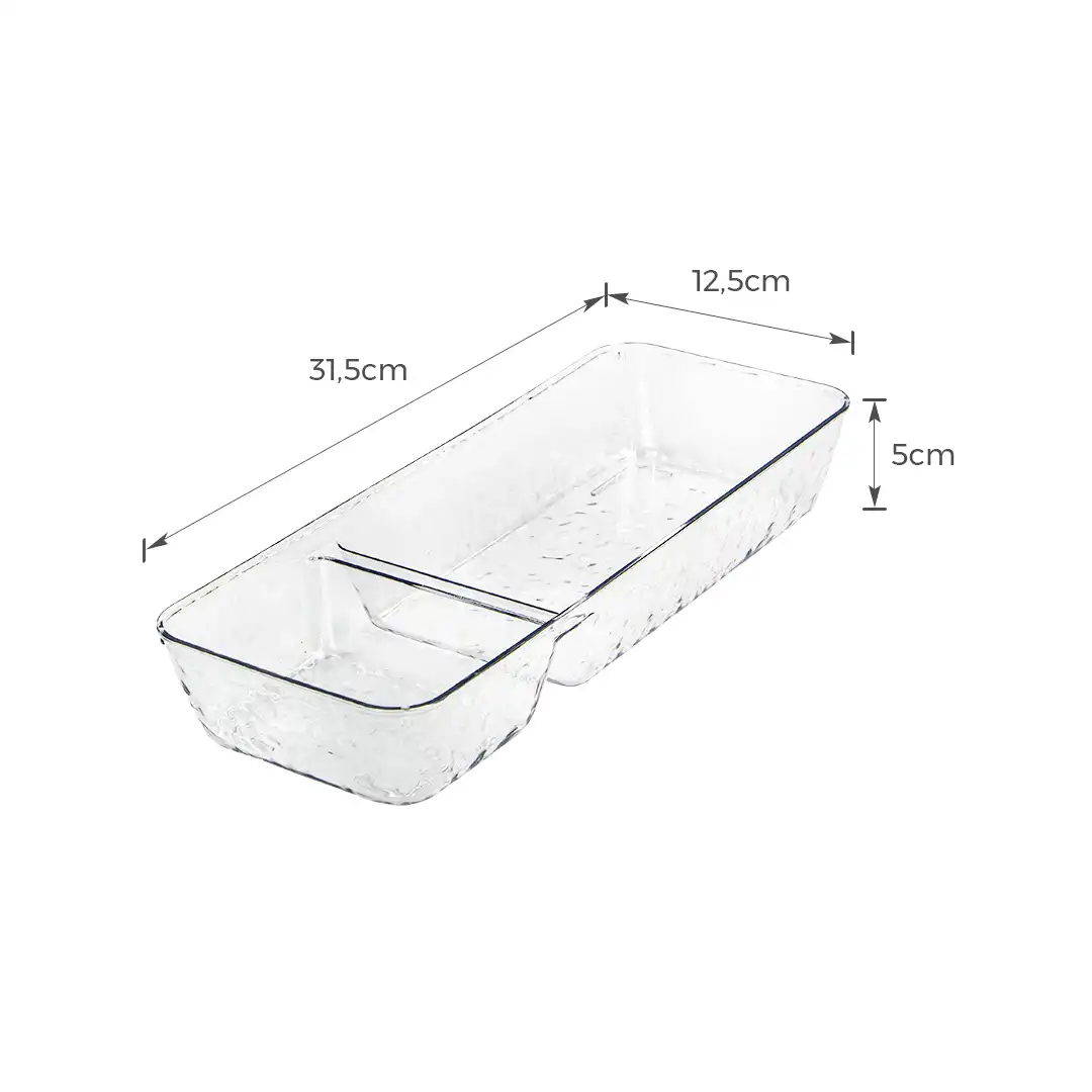 ORGANIZADOR RETANGULAR MULTIUSO PLÁSTICO TRANSPARENTE 31,5CM