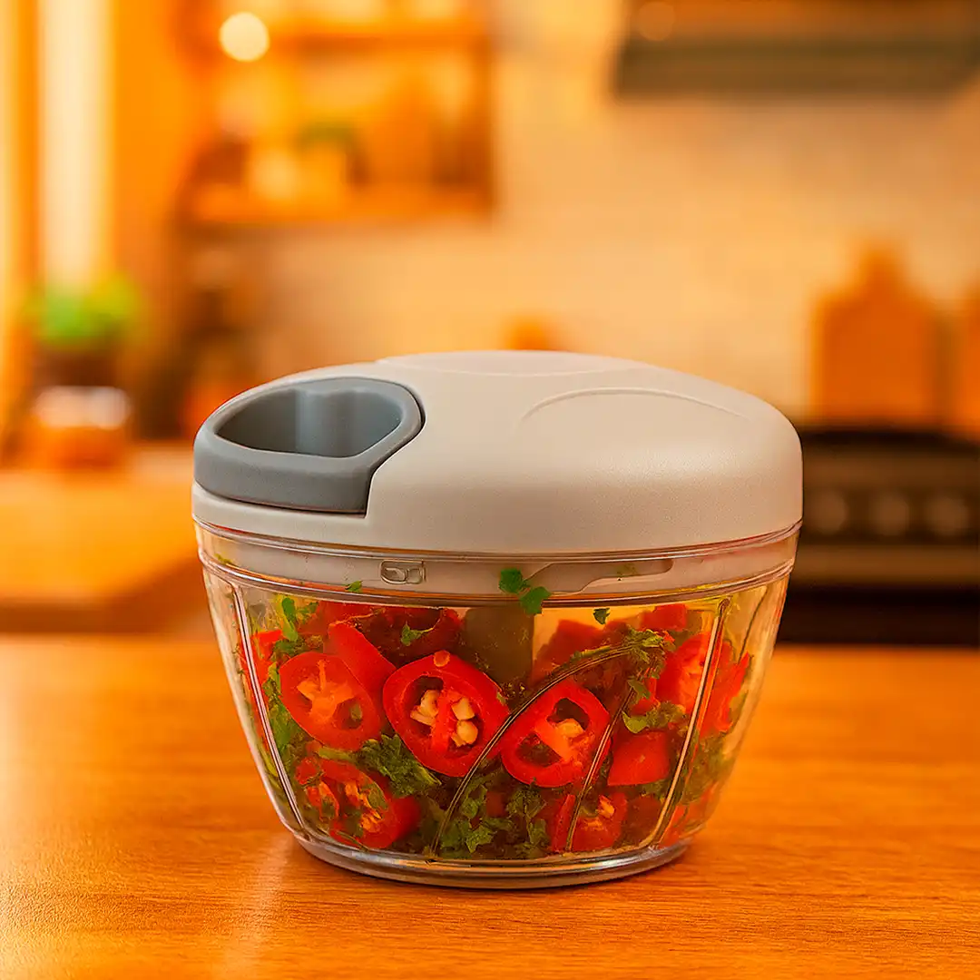 PROCESSADOR MANUAL DE ALIMENTOS MULTIFUNCIONAL PRETO 13CM