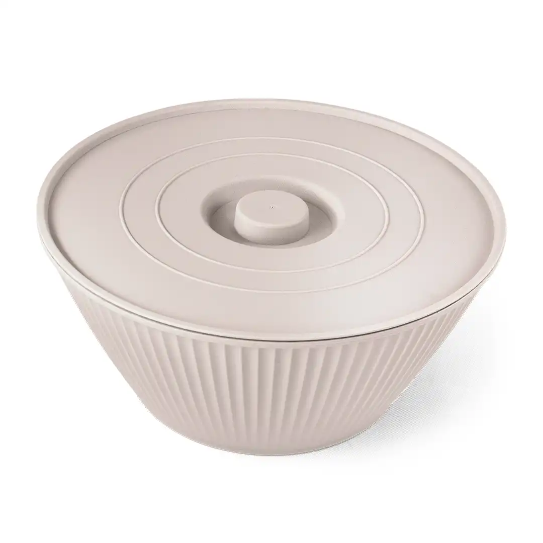 TIGELA COM TAMPA EM POLIPROPENO CINZA CLARO 26CM