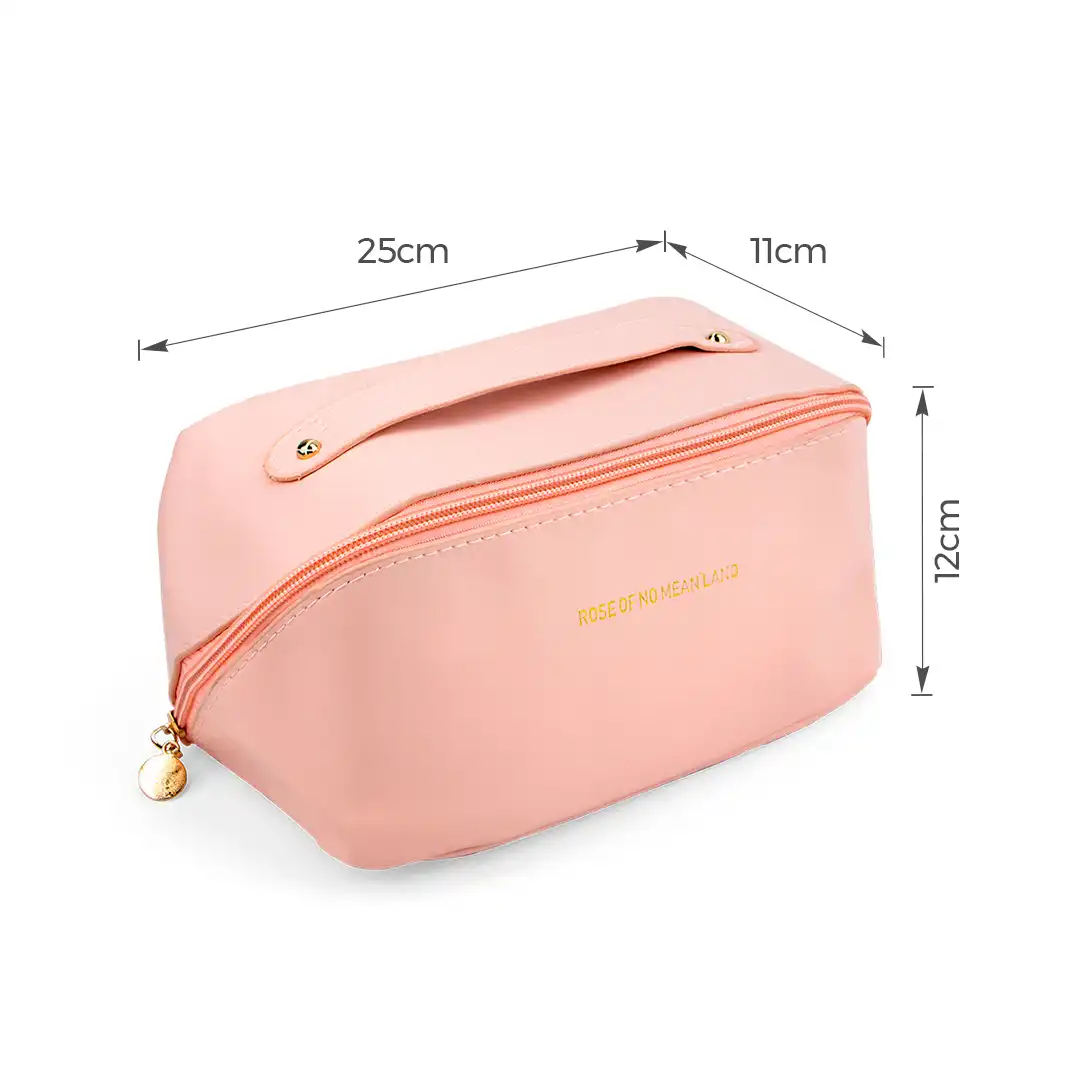 NECESSAIRE PVP COM ALÇA SUPERIOR E ZÍPER DOURADO