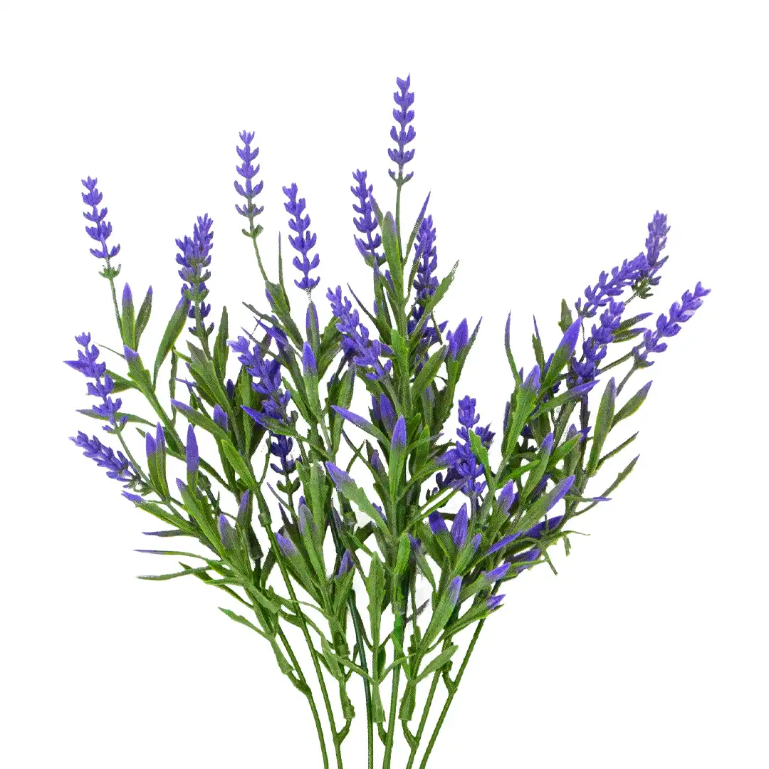 HASTE VERDE DECORATIVA COM PONTAS ROXAS 38,5CM