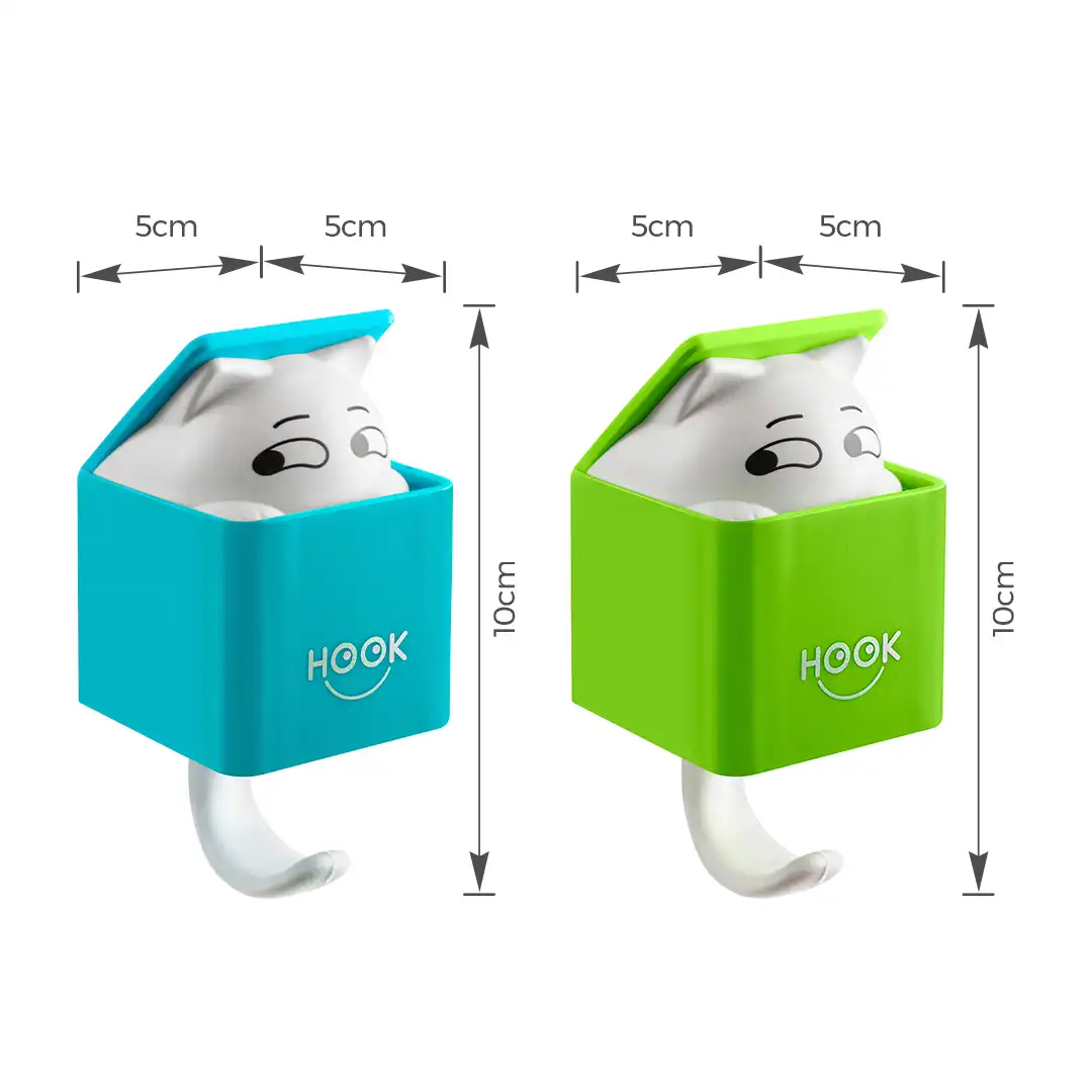 GANCHO ADESIVO DECORATIVO GATINHO – SORTIDOS