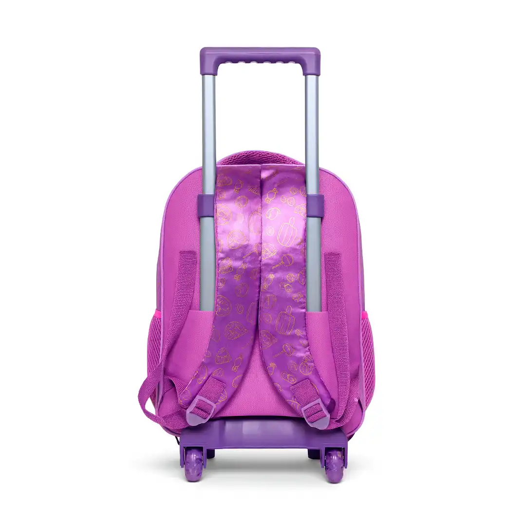 MOCHILA INFANTIL COM RODINHAS 47CM X 31CM ROXO