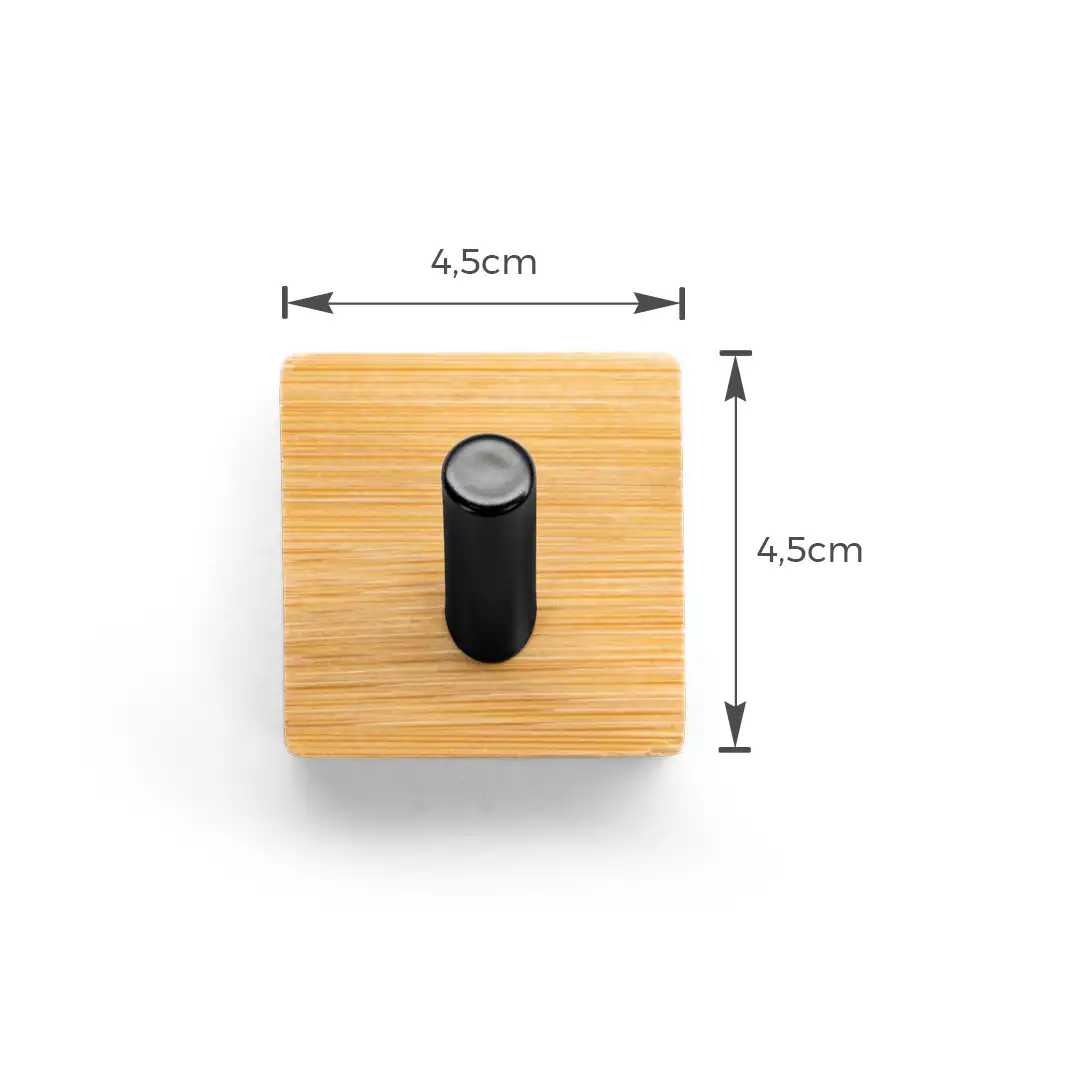 GANCHO ADESIVO DE PAREDE EM BAMBU – 4,5 CM