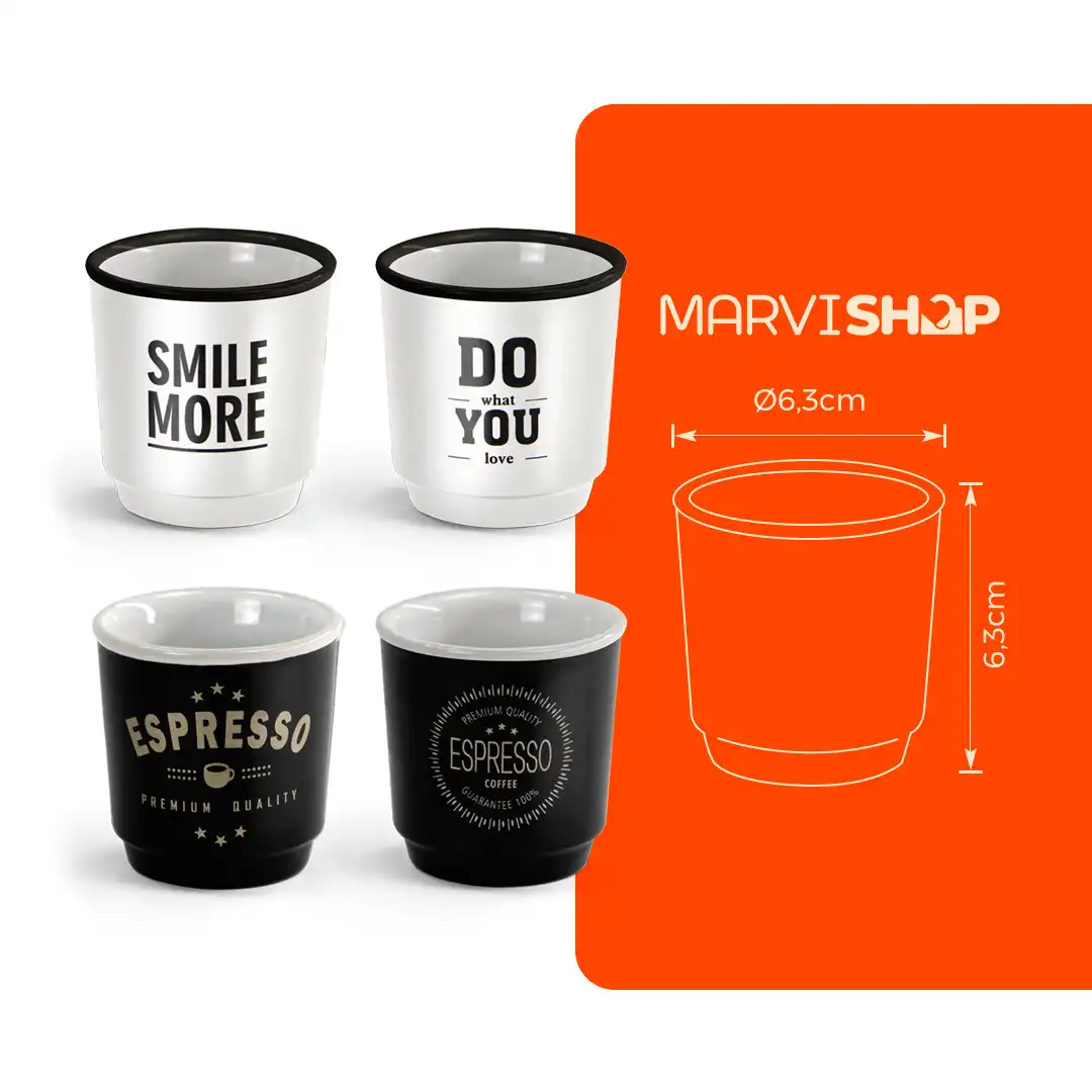 CANECA DE CERÂMICA PRETA 90ML