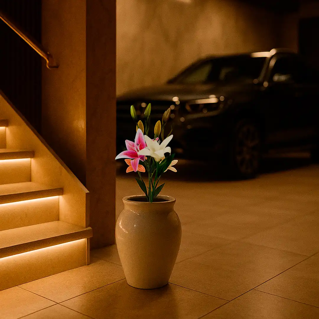 HASTE FLOR ARTIFICIAL TULIPA BRANCA EM PLÁSTICO 63 CM DE ALTURA