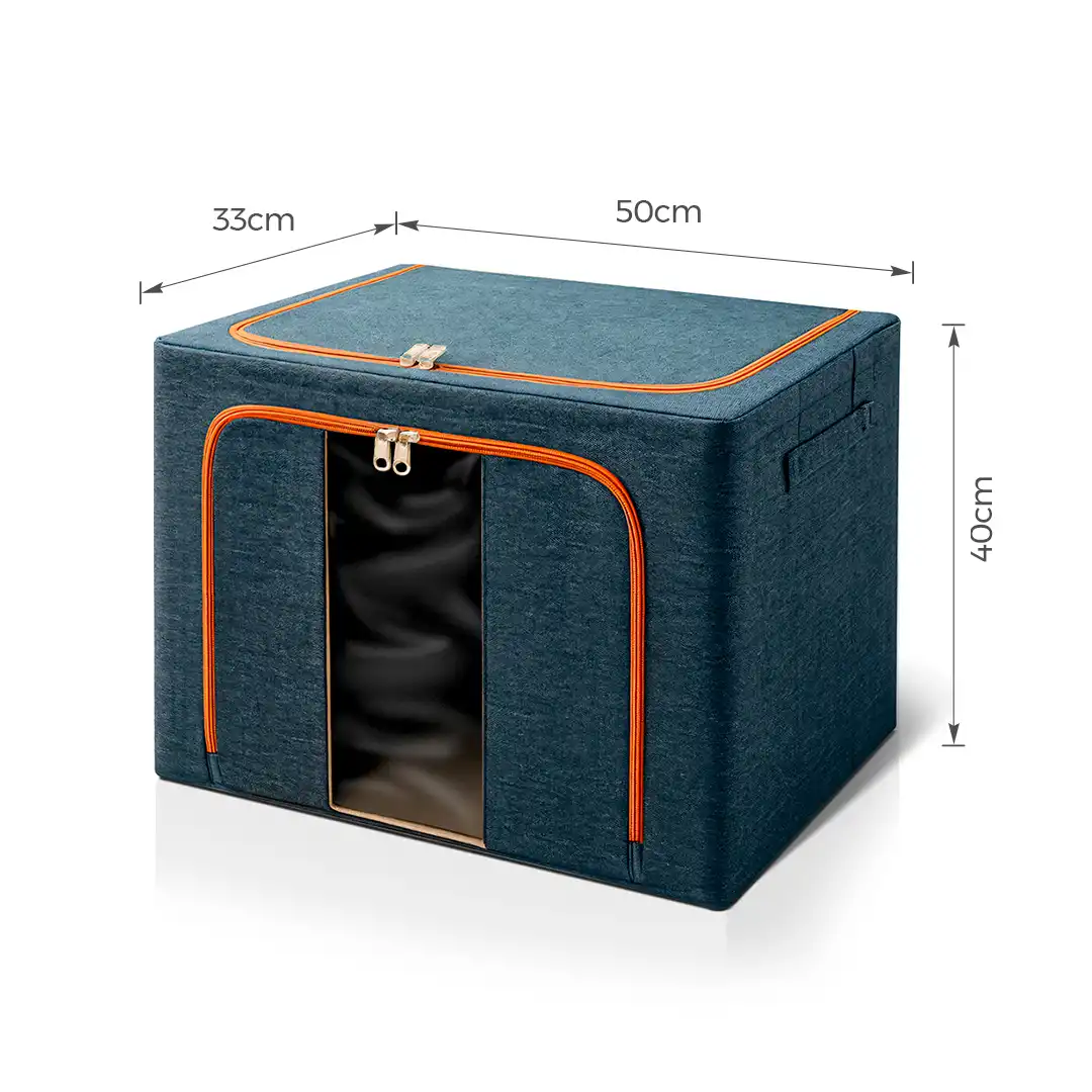 CAIXA ORGANIZADORA COM VISOR EM TECIDO – 50X40X33 cm