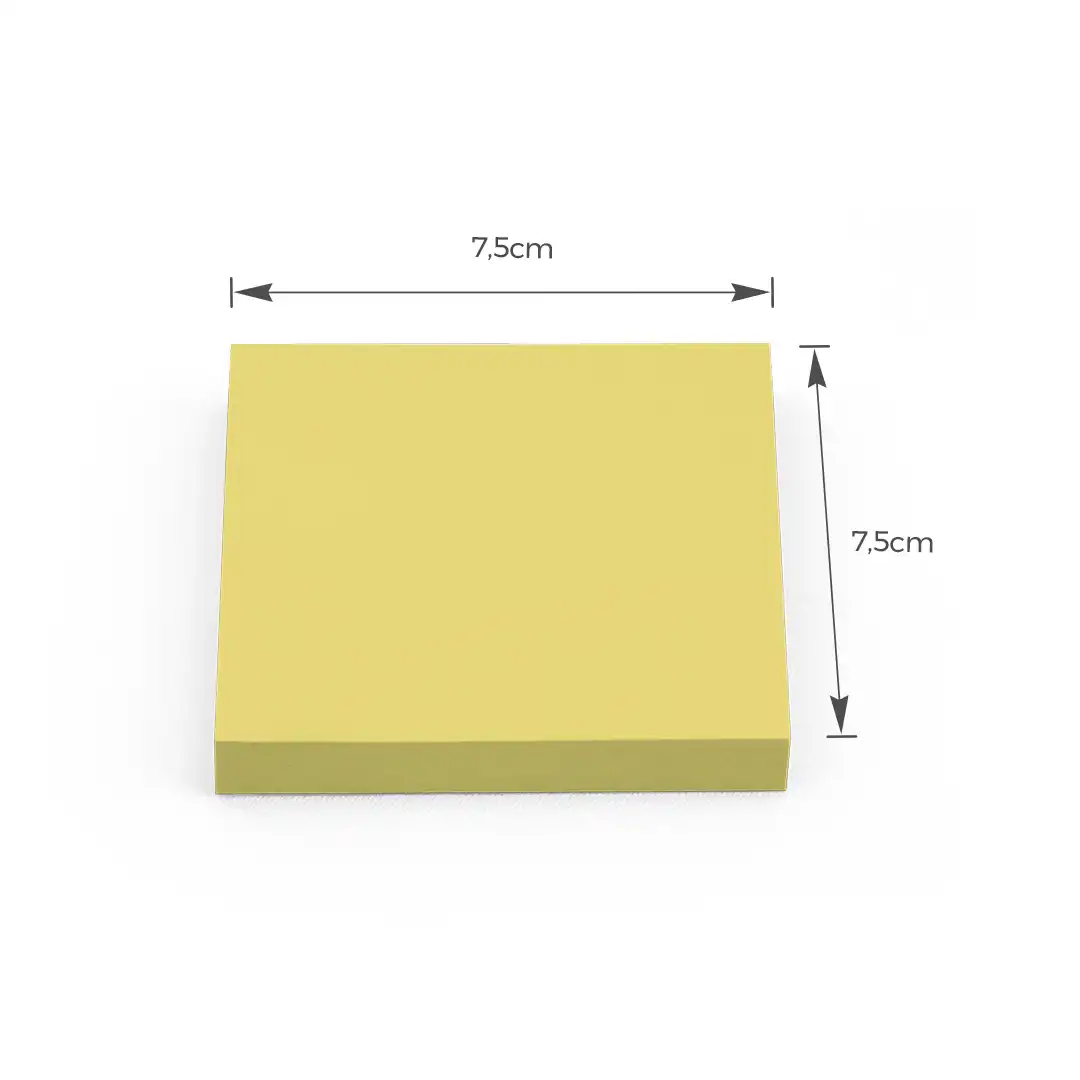 BLOCO DE NOTAS AUTOADESIVO QUADRADO 7,5CM X 7,5CM – AMARELO