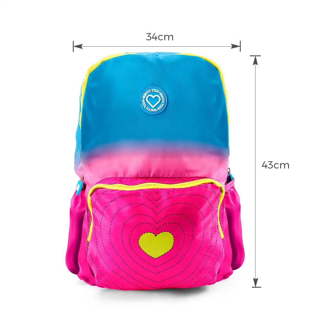 MOCHILA UNISEX ADULTO/INFANTIL 2 DIVISÕES 43X34CM ROSA