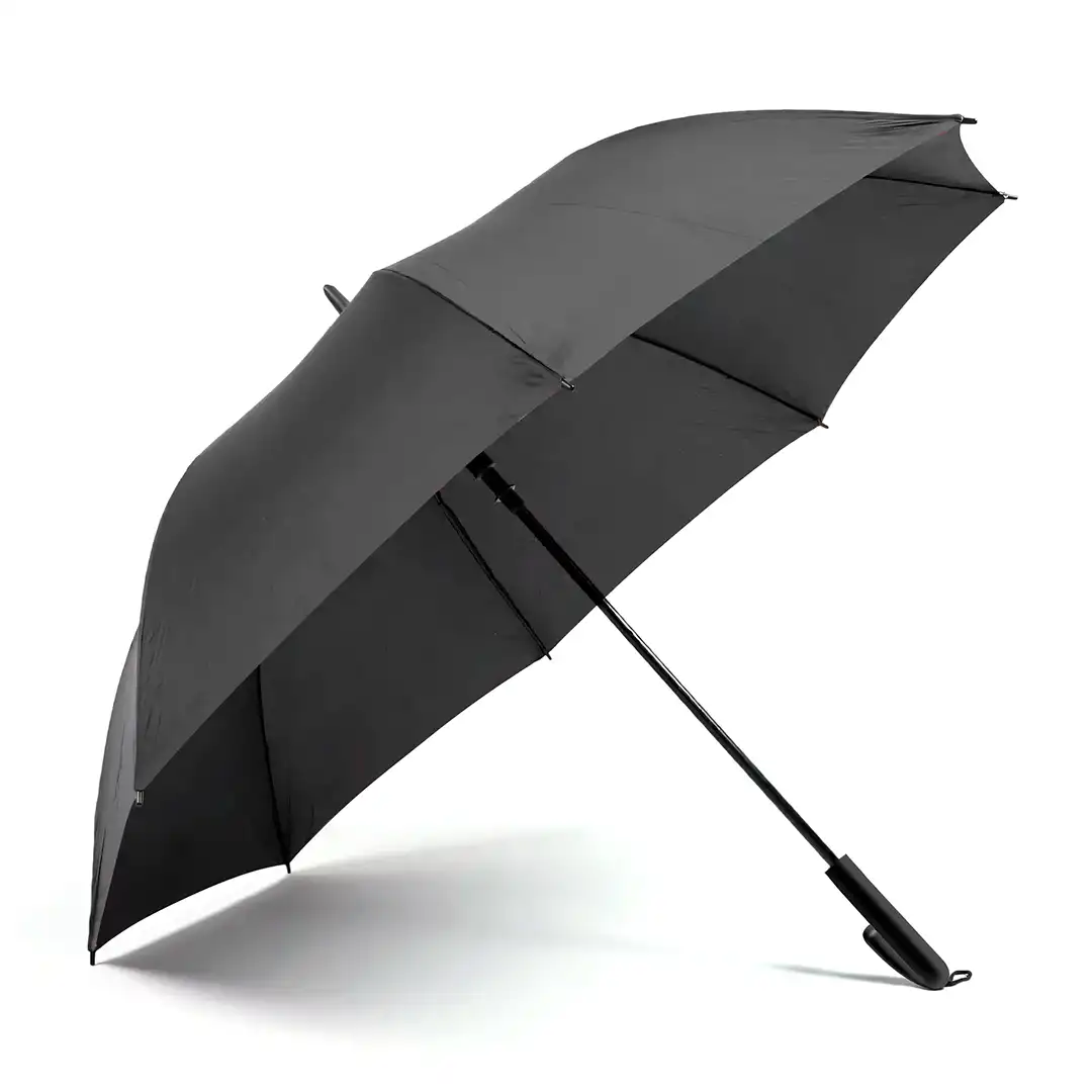 GUARDA-CHUVA GRANDE PRETO COM HASTE EM METAL – 75CM