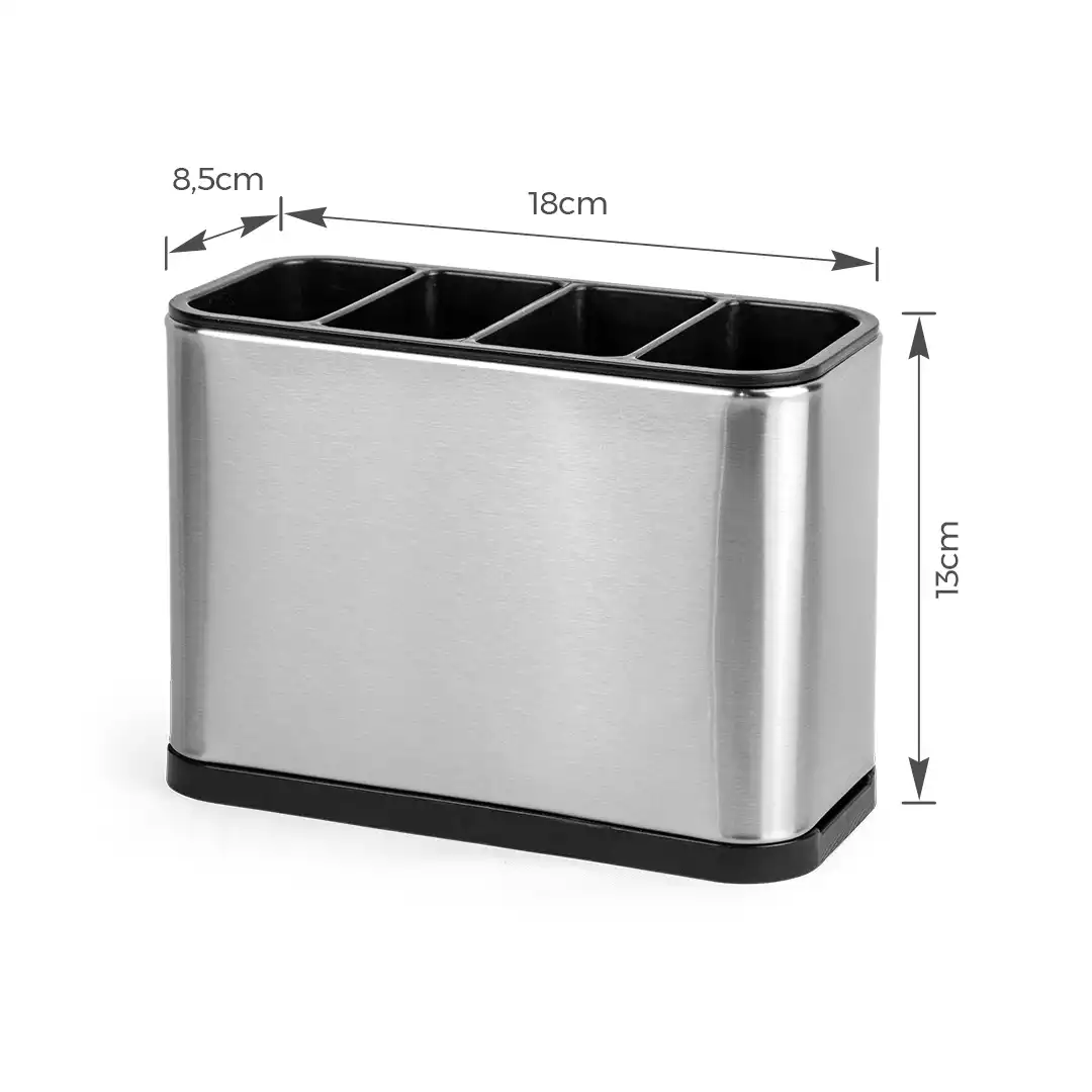 ESCORREDOR DE TALHERES INOX COM BASE REMOVÍVEL E SISTEMA DE DRENAGEM RÁPIDA