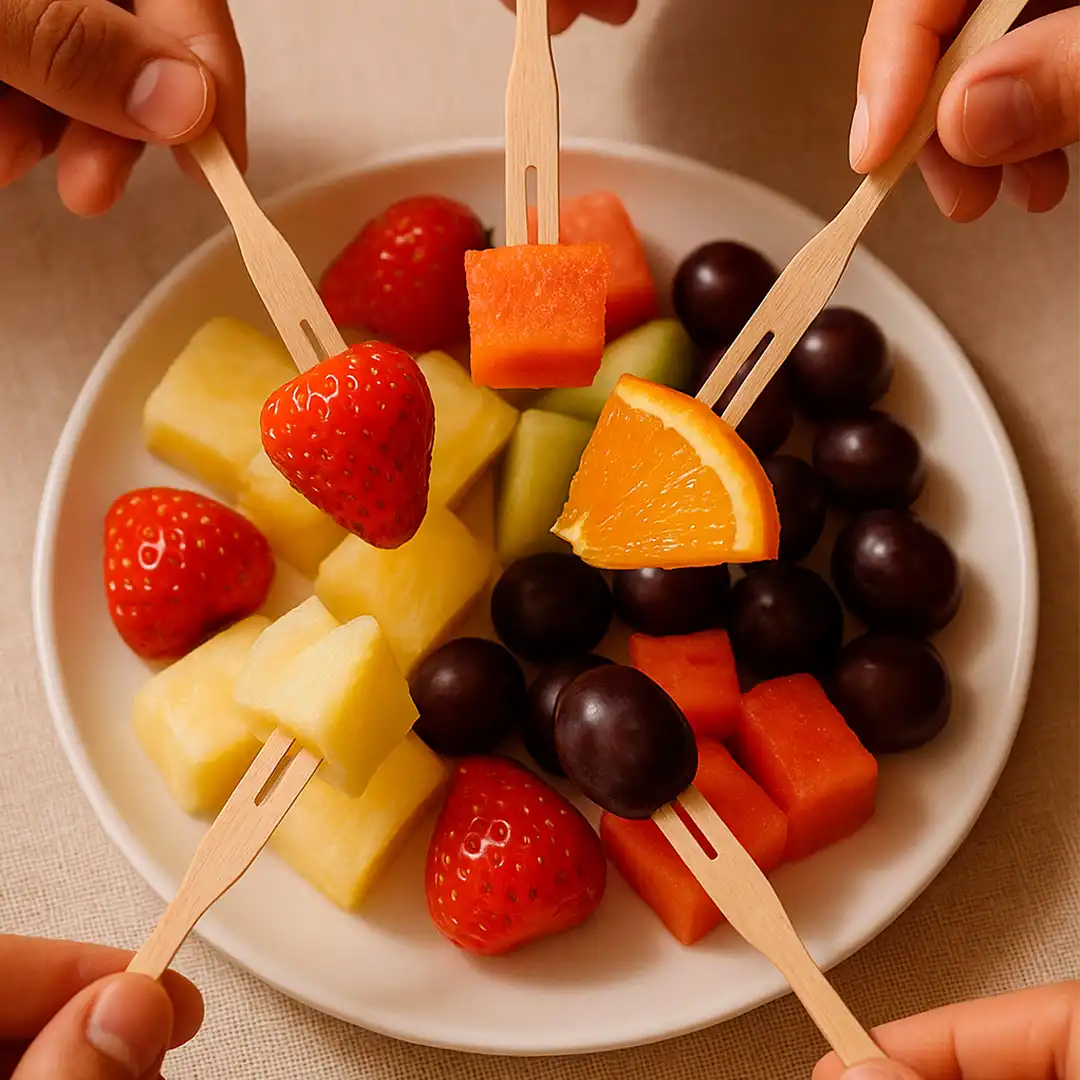 GARFINHOS DE MADEIRA PARA PETISCO – PACOTE COM 80 UNIDADES