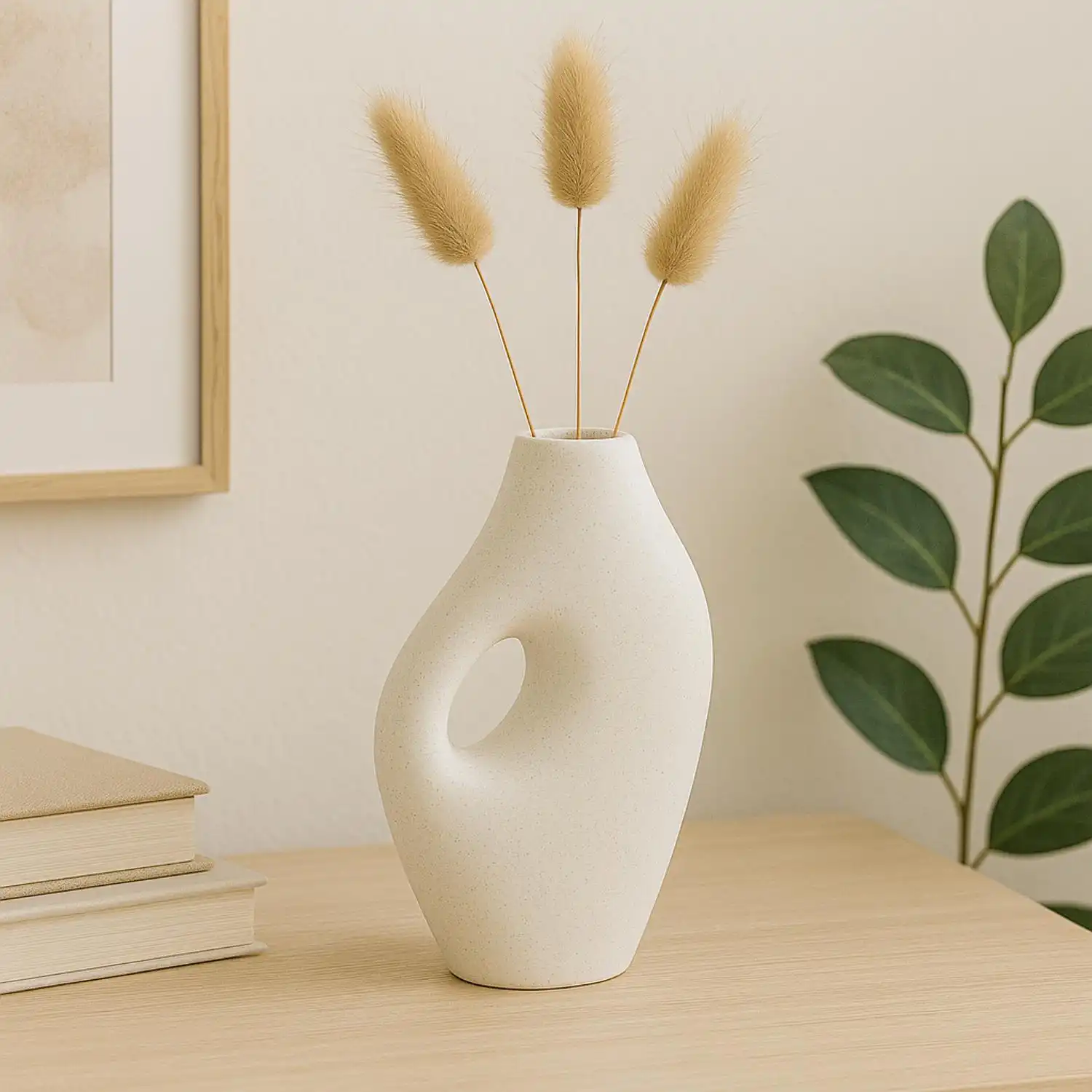 VASO PORCELANA DECORATIVO BRANCO