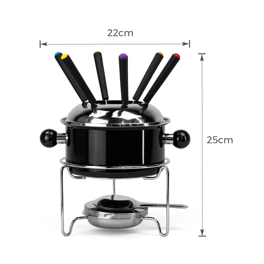 CONJUNTO PARA FONDUE EM AÇO INOX 10 PEÇAS COM TAMPA