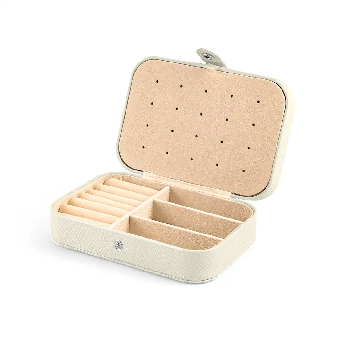 PORTA JOIAS EM COURO SINTÉTICO COM DIVISÓRIAS – BRILHANTE