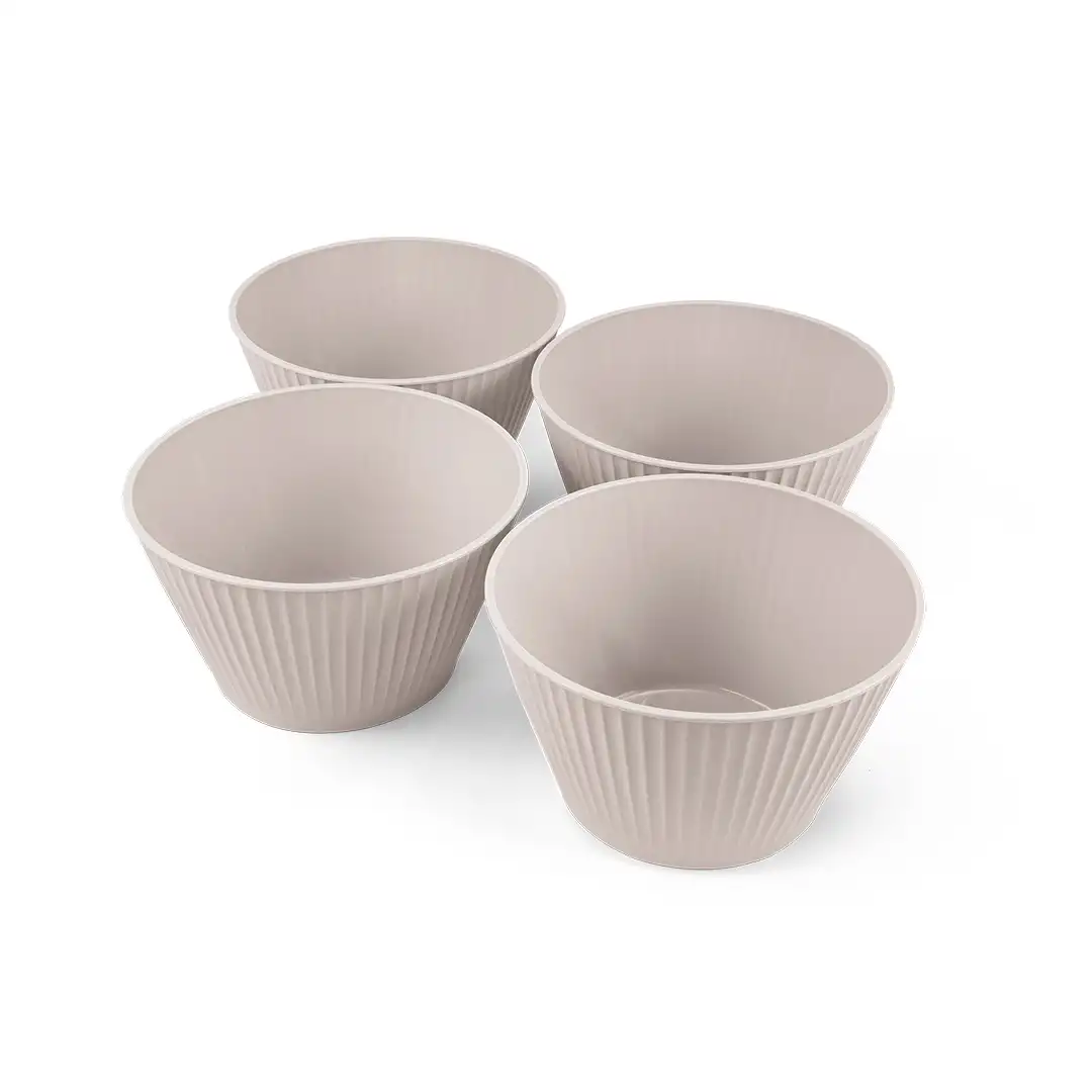 CONJUNTO 4 TIGELAS EM POLIPROPENO CINZA CLARO 15CM