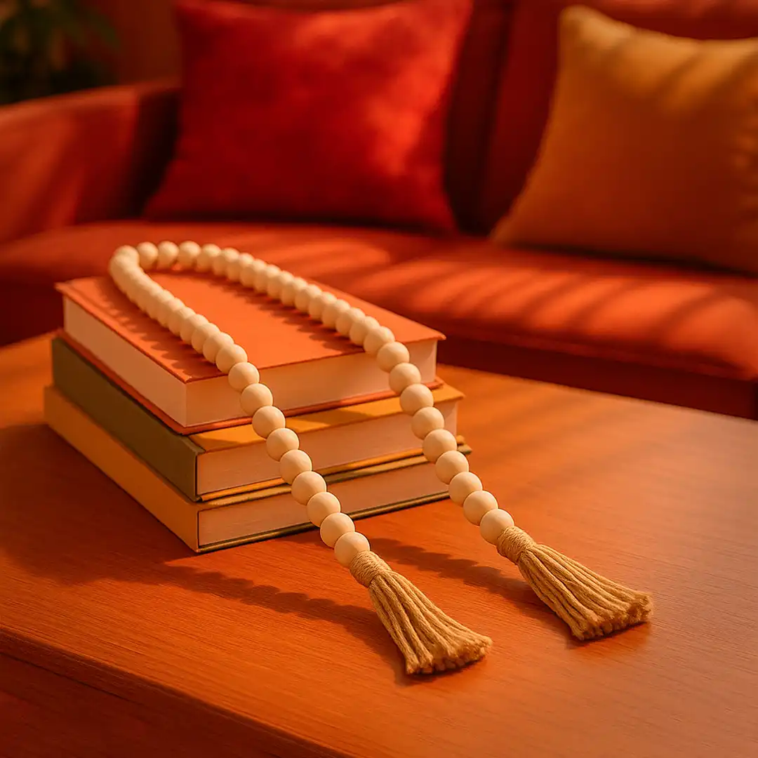 COLAR DE MESA DECORATIVO EM MADEIRA 145CM