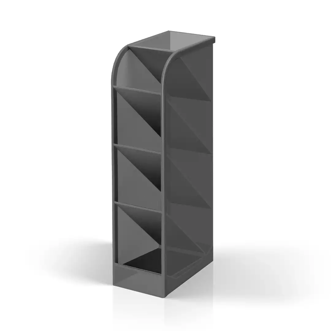 ORGANIZADOR MULTIUSO DE MESA EM PLÁSTICO PRETO COM 4 DIVISÓRIAS