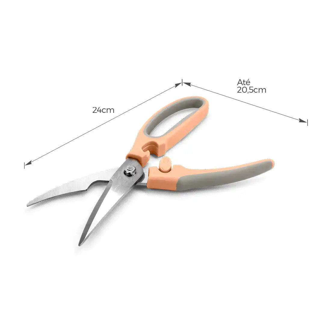 TESOURA DE COZINHA MULTIUSO EM AÇO INOX E POLIPROPENO 24CM – SORTIDA