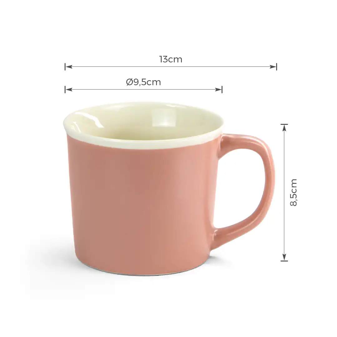 CANECA DE PORCELANA ROSA 340ML