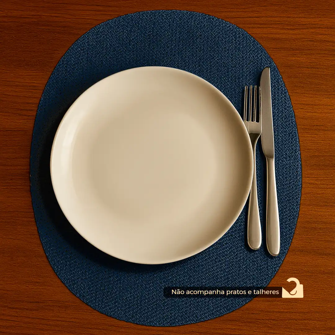 JOGO DE LUGAR AMERICANO OVAL AZUL ESCURO – 4 UNIDADES PARA MESA