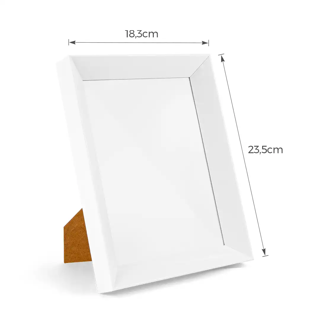 PORTA-RETRATO DECORATIVO 6X8 EM MDF BRANCO - PRETO - SORTIDO