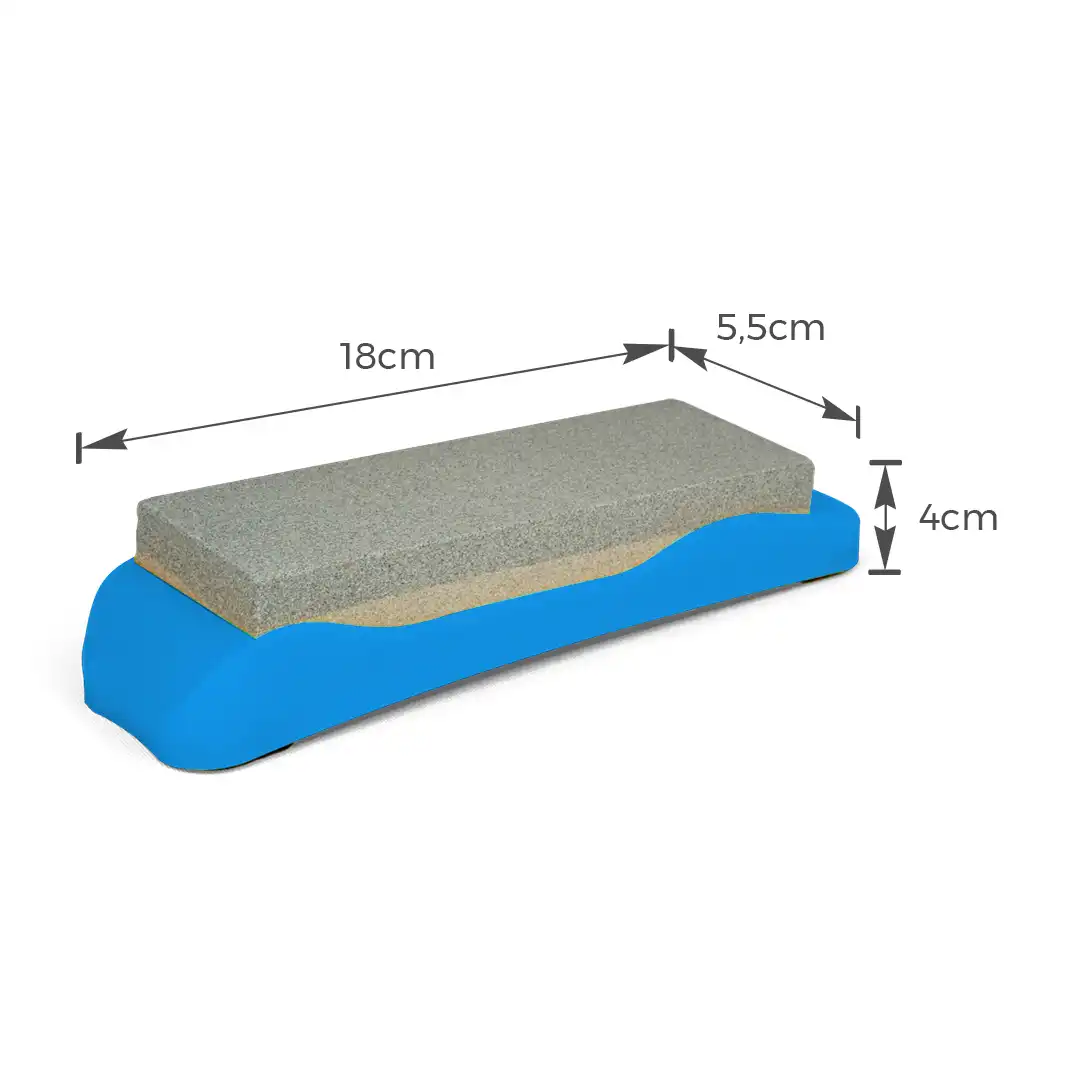 AMOLADOR DE FACAS COM BASE ANTIDERRAPANTE AZUL – 18CM