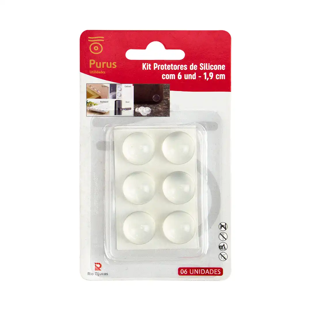 KIT PROTETOR DE SILICONE ADESIVO 6 UNIDADES