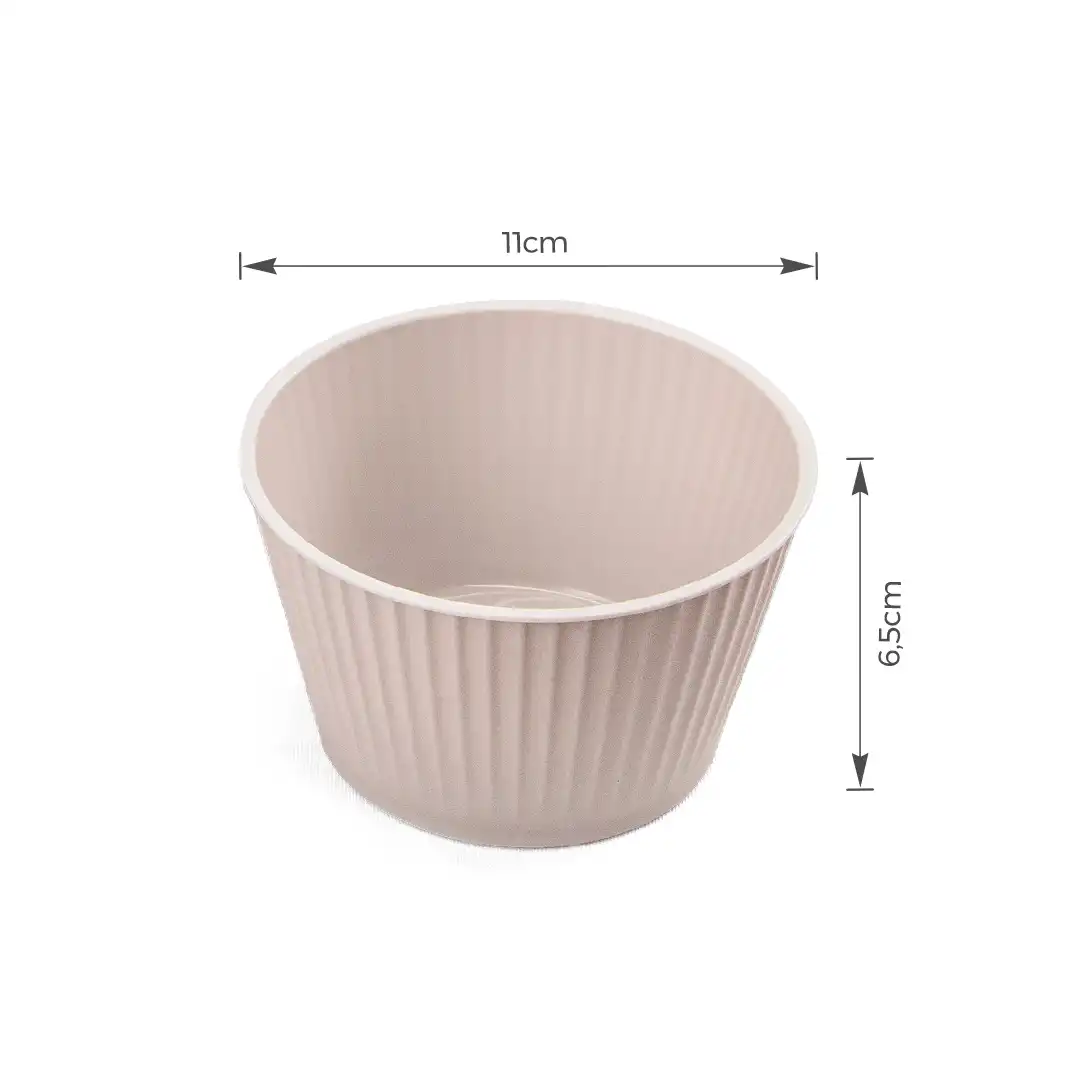 CONJUNTO 6 TIGELAS EM POLIPROPENO CINZA CLARO 11CM