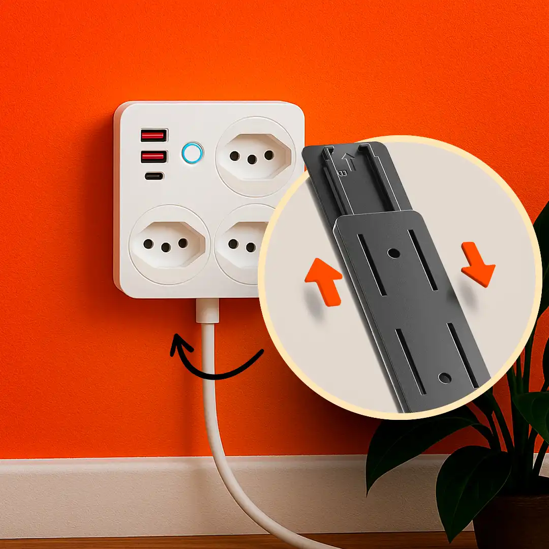 SUPORTE AUTOADESIVO MULTIUSO MACHO E FÊMEA 10X4CM – FIXAÇÃO RÁPIDA