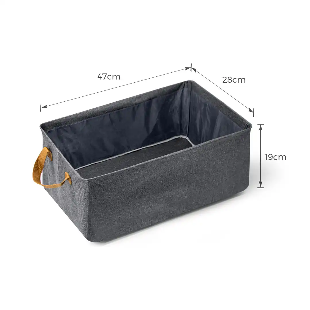 CESTO ORGANIZADOR DOBRÁVEL TECIDO 25L COM ALÇA E ESTRUTURA FIRME