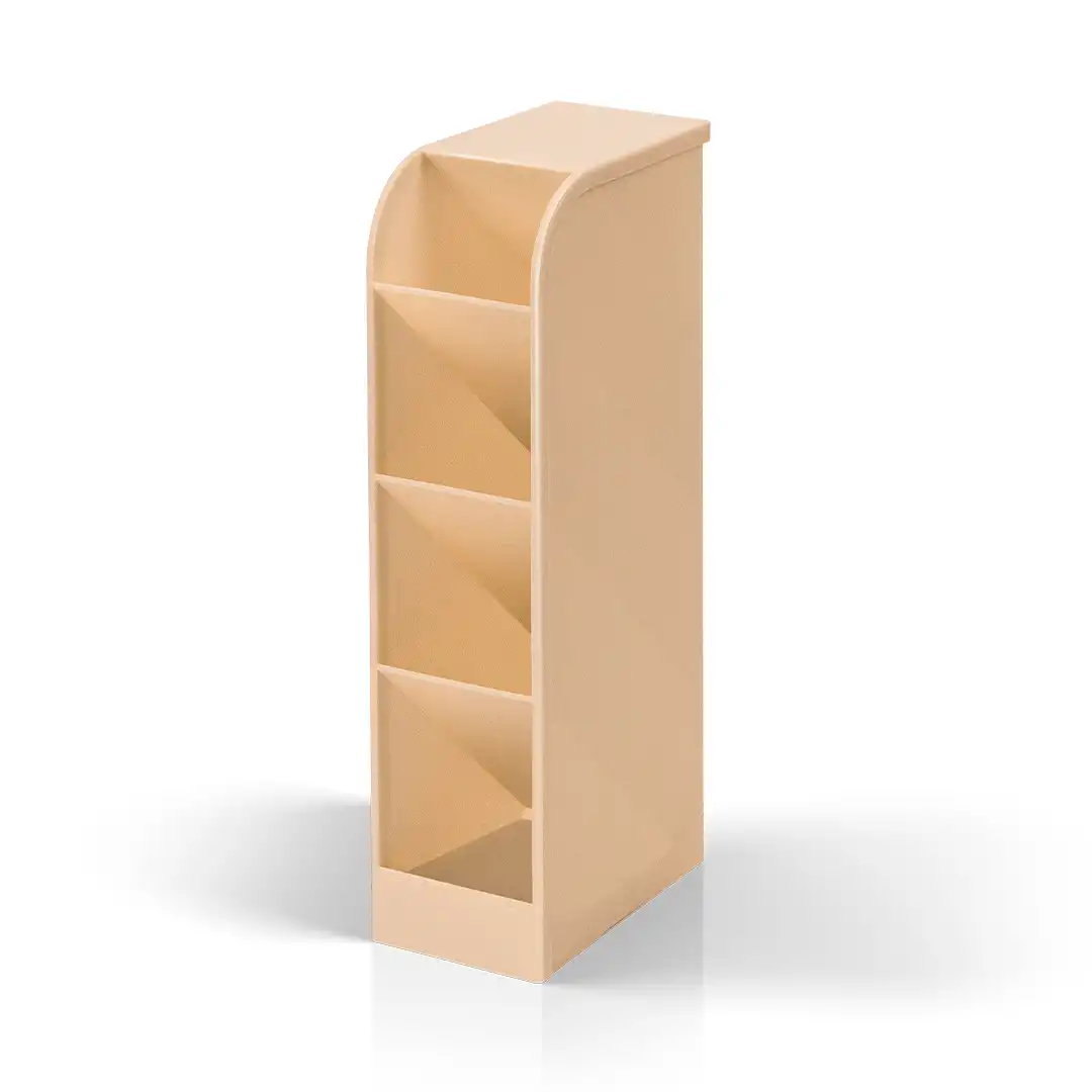 ORGANIZADOR MULTIUSO DE MESA EM PLÁSTICO BEGE COM 4 DIVISÓRIAS