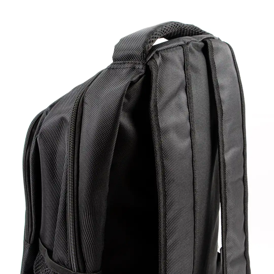 MOCHILA DE TECIDO COM 3 BOLSOS 48X35CM PRETO