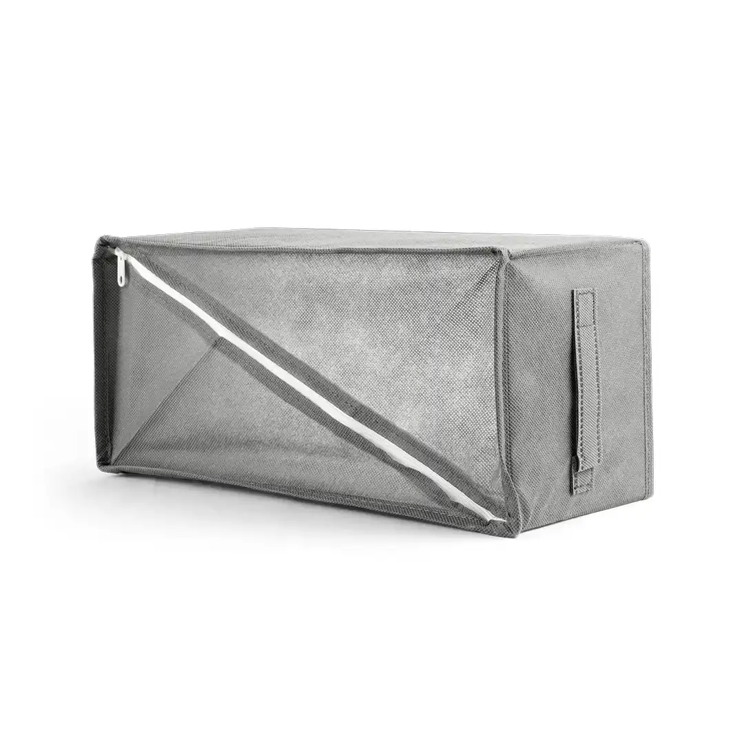 CAIXA ORGANIZADORA DOBRÁVEL RETANGULAR DE TECIDO – CINZA